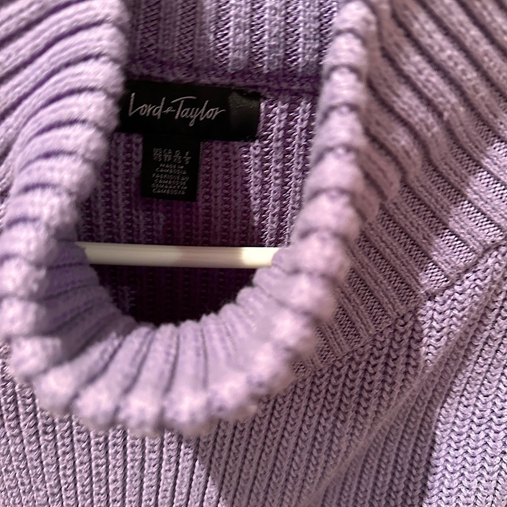 Lord & Taylor Lavender Turtleneck Sweater - Picture 3 of 6